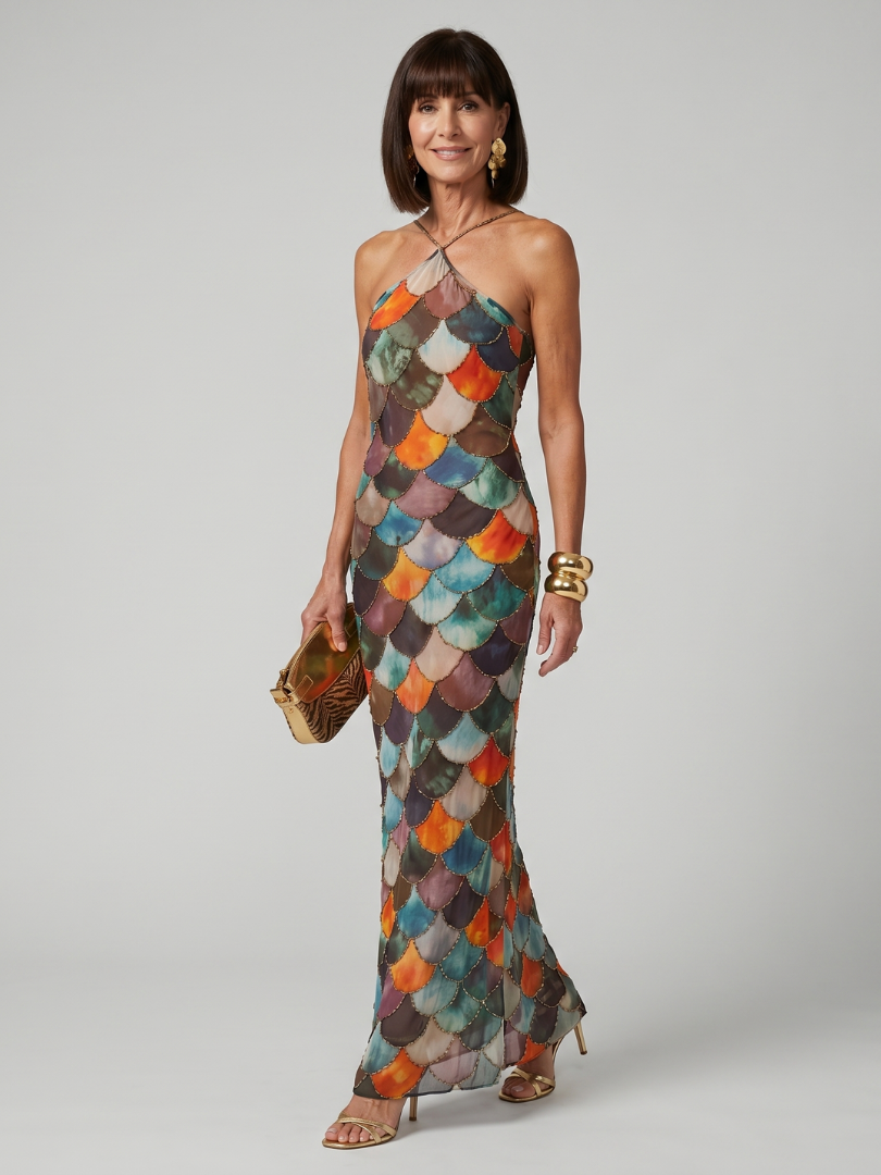 Agnes - Women's Wrap Maxi Dress with Sleeveless Cut - photo 1