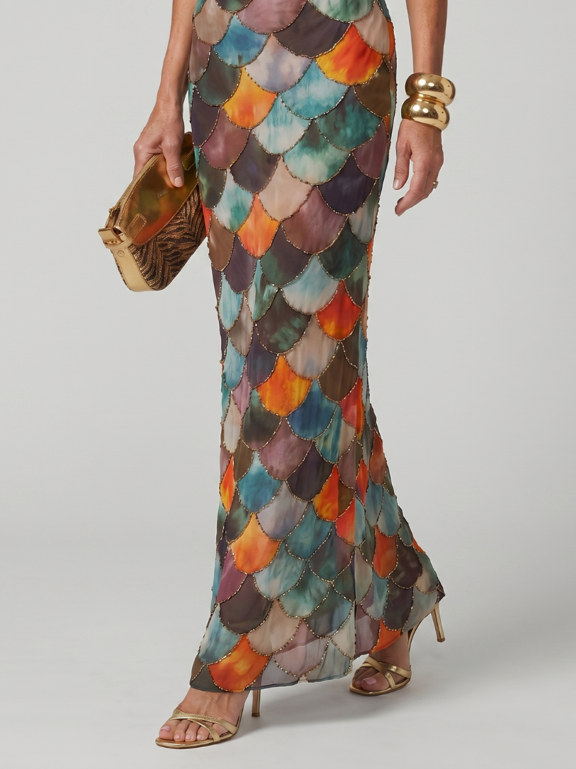 Agnes - Women's Wrap Maxi Dress with Sleeveless Cut - photo 3