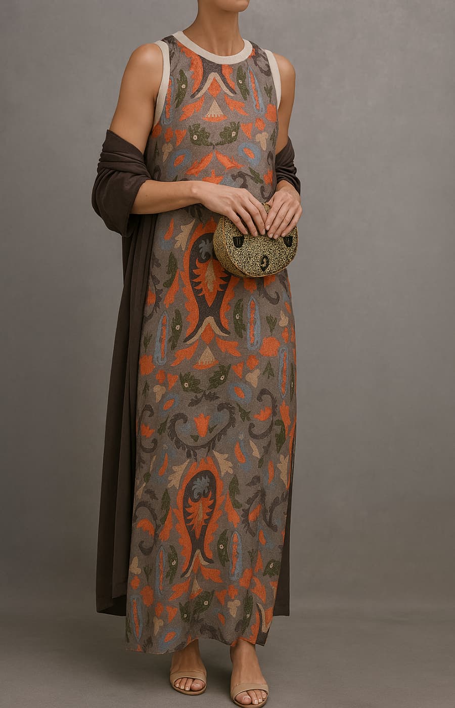 Ainsley - Women's Maxi Dress with Boho Print and Matching Gilet - photo 4