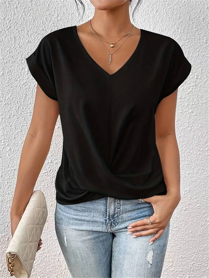 Adele - Women's Blouse with Short Sleeves