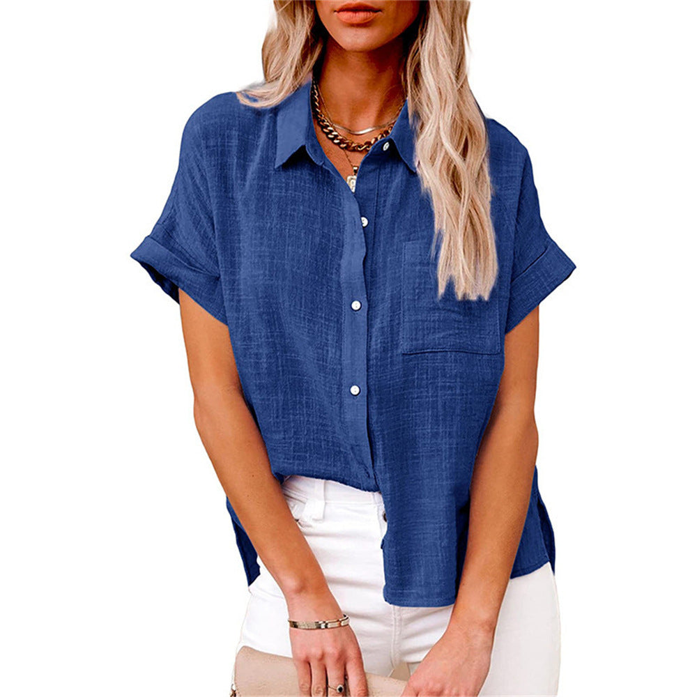 Ambrosine - Women's Relaxed Blouse with Button Front - photo 3