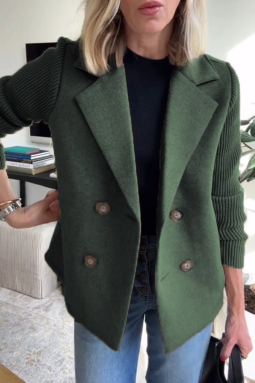 Women's Tailored Blazer with Knit Sleeves - photo 10
