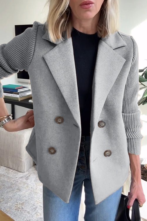 Women's Tailored Blazer with Knit Sleeves - photo 7