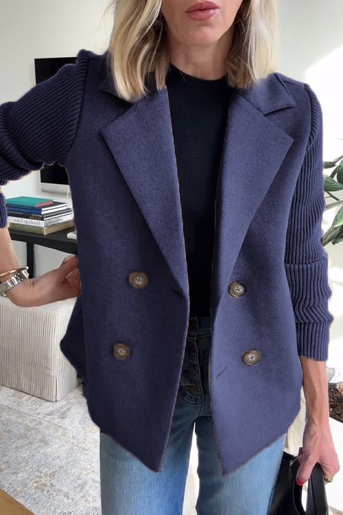 Women's Tailored Blazer with Knit Sleeves - photo 8