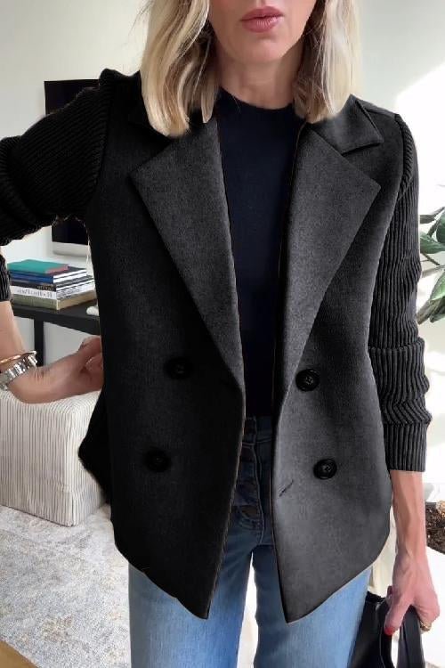 Women's Tailored Blazer with Knit Sleeves - photo 6