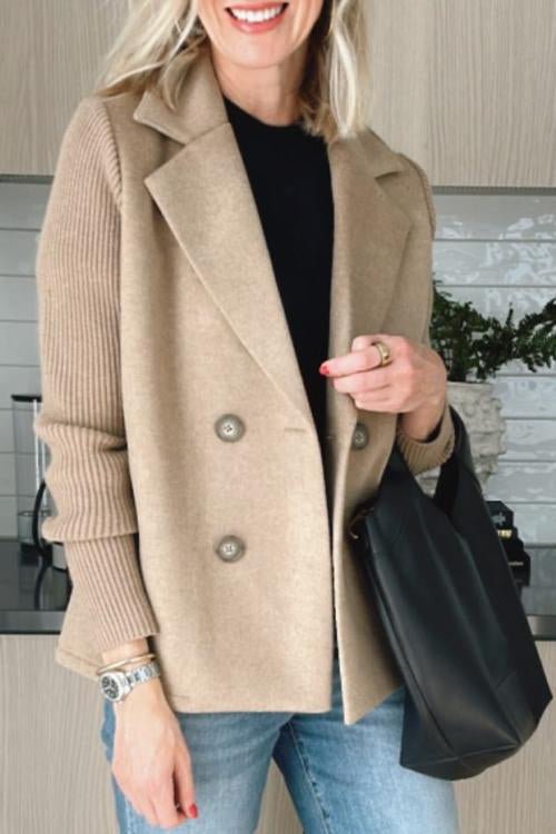 Women's Tailored Blazer with Knit Sleeves - photo 5
