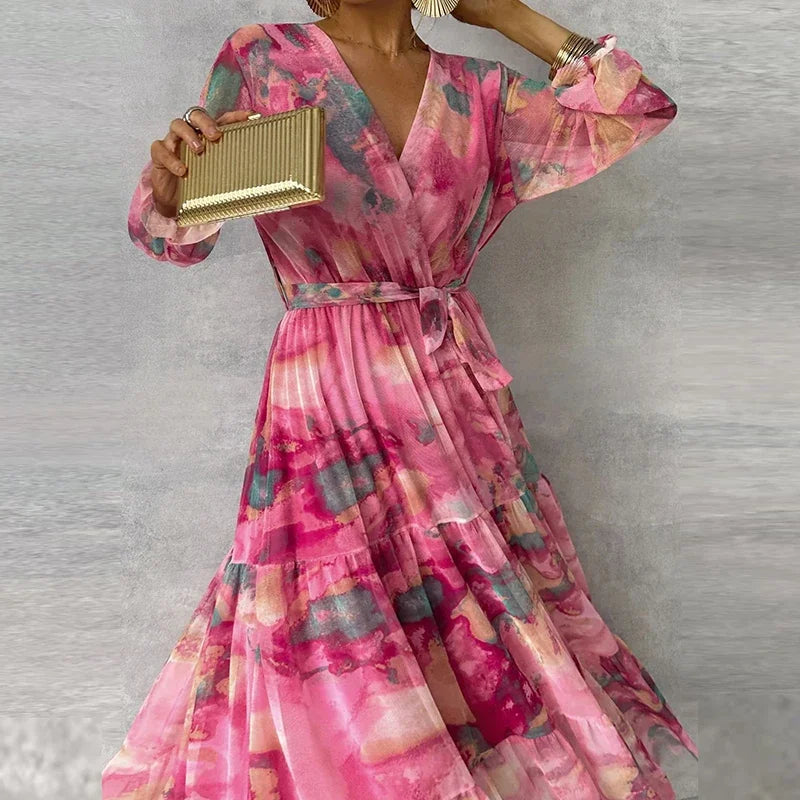 Angeline - Women's Multicolour V Neck Maxi Dress - photo 2