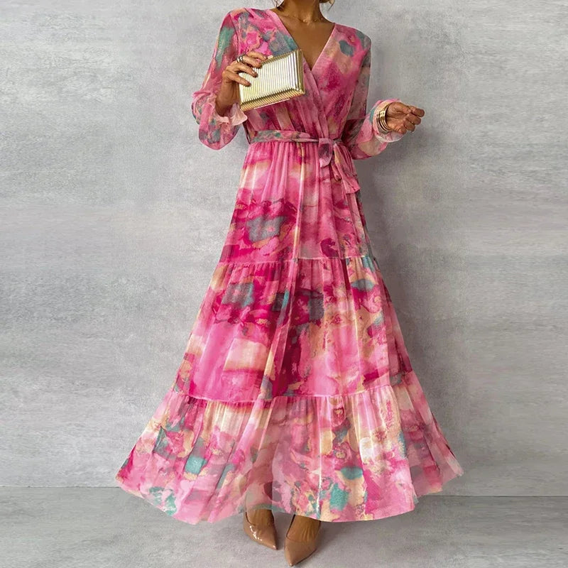 Angeline - Women's Multicolour V Neck Maxi Dress - photo 5