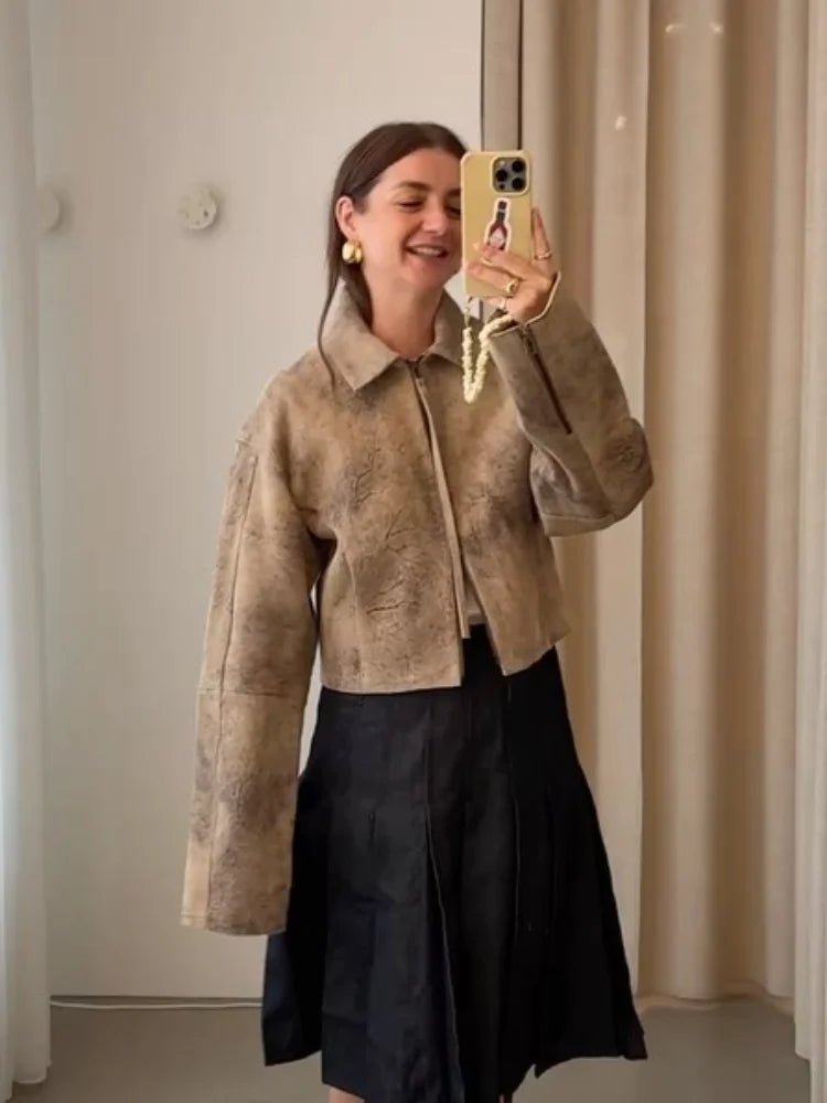 Annie - Women's Bomber Jacket with Zip Front and Collar - photo 2