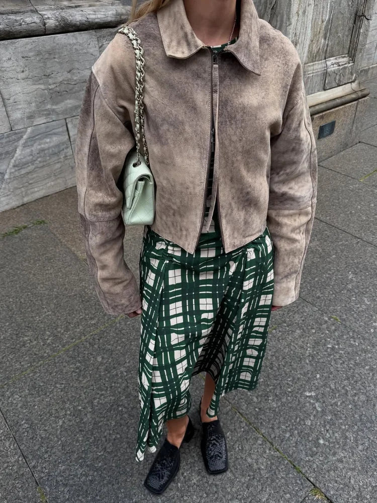 Annie - Women's Bomber Jacket with Zip Front and Collar - photo 3