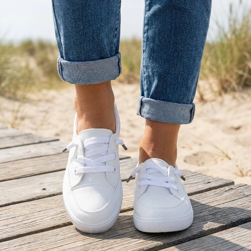 Women's Low Top Orthopedic Sneakers with Lace Up Fit - photo 1