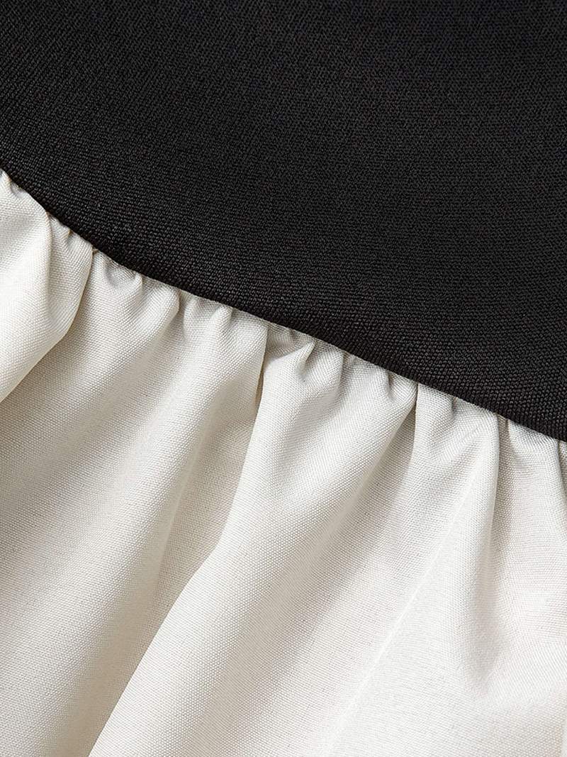 Armande - Women's Strapless Knitted Mini Dress with Contrast Skirt - photo 3