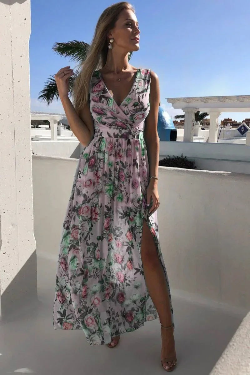 Ashby - Women's Maxi Dress with Floral Print and Side Split - photo 3
