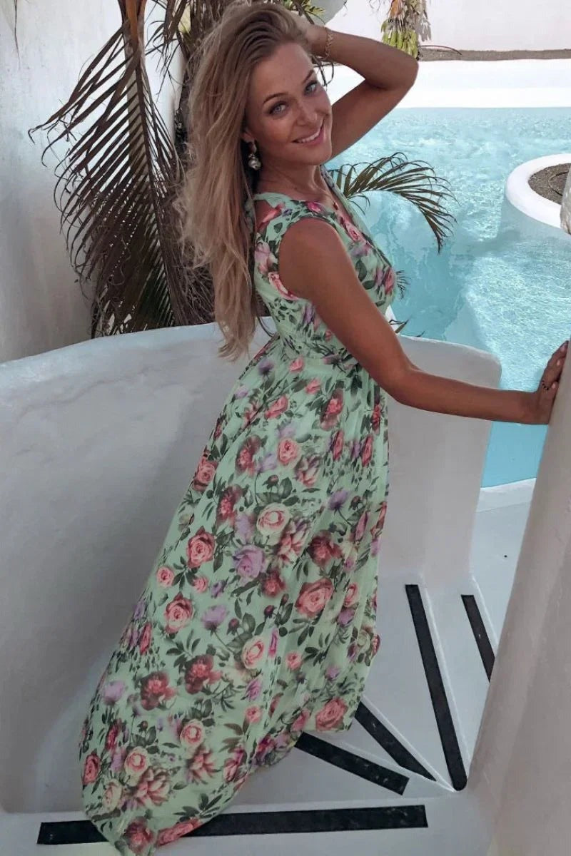 Ashby - Women's Maxi Dress with Floral Print and Side Split - photo 5