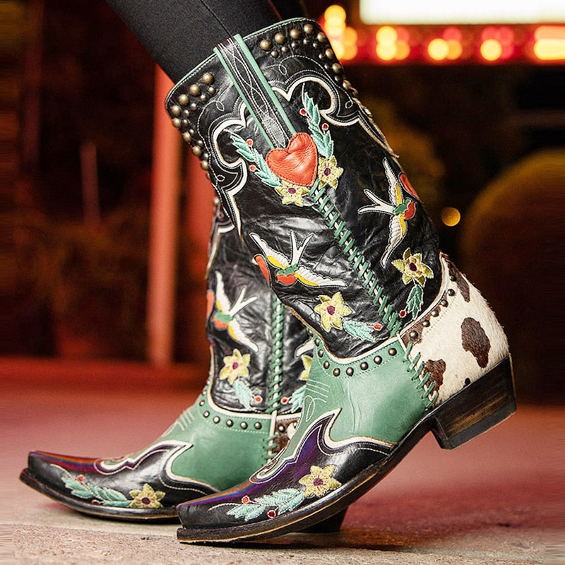 Astrid - Women's Western Style Cowboy Boots with Pointed Toe - photo 3