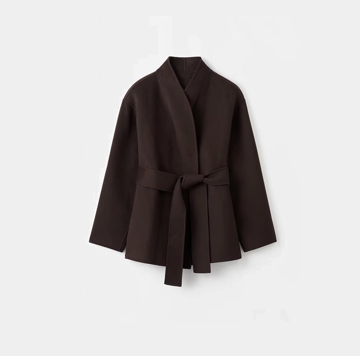 Aubrey - Women's Wrap Coat with Tie Belt - photo 2
