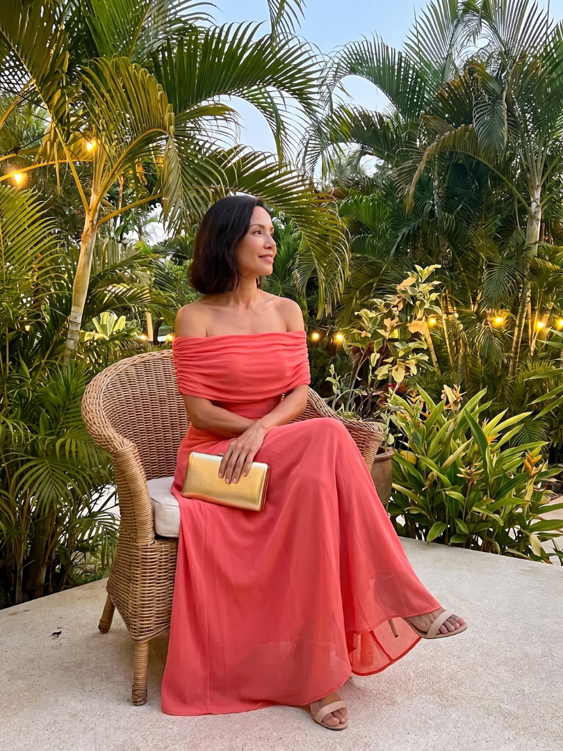 Aurore - Women's Flowing Maxi Dress with Off-Shoulder Neckline - photo 10