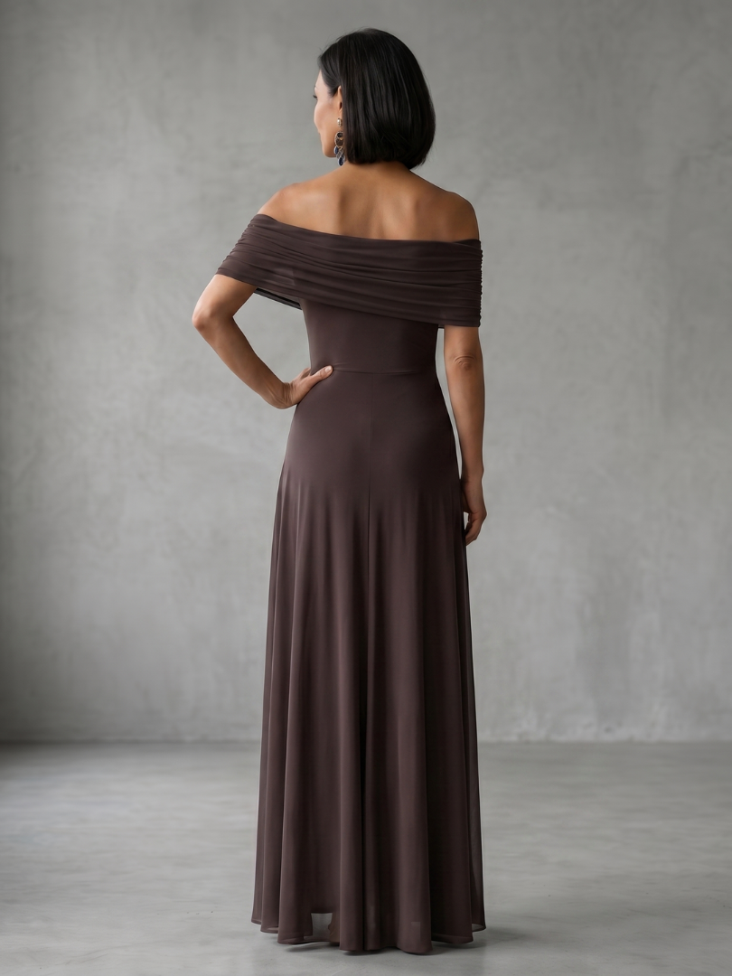 Aurore - Women's Flowing Maxi Dress with Off-Shoulder Neckline - photo 6