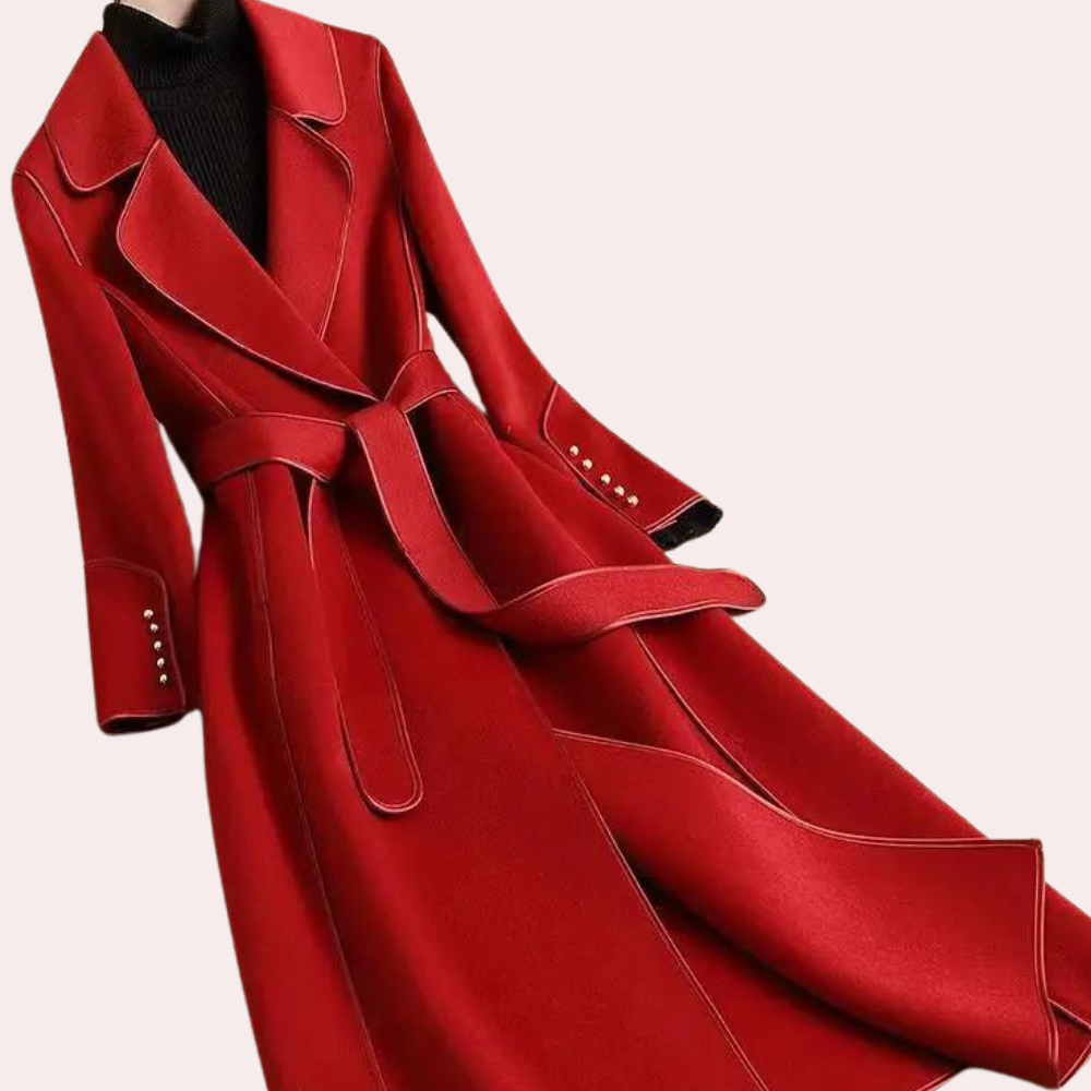 Aurore - Women's Oversized Coat with a Tie Belt - photo 2