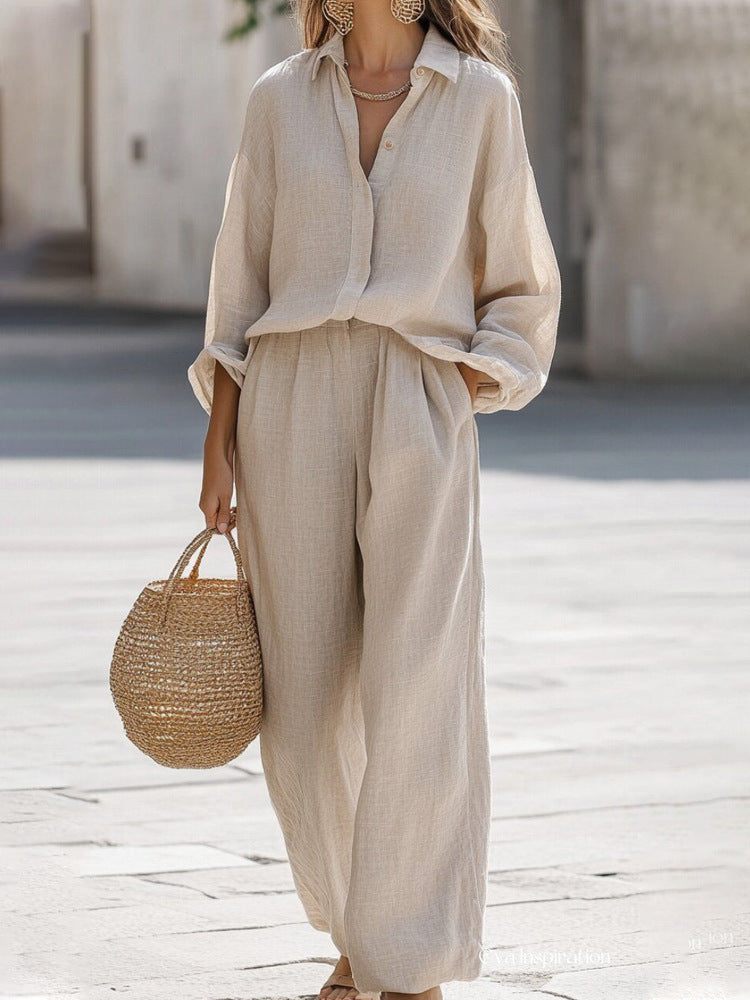 Alyssa - Women's Lightweight Linen Two-Piece Set for Summer
