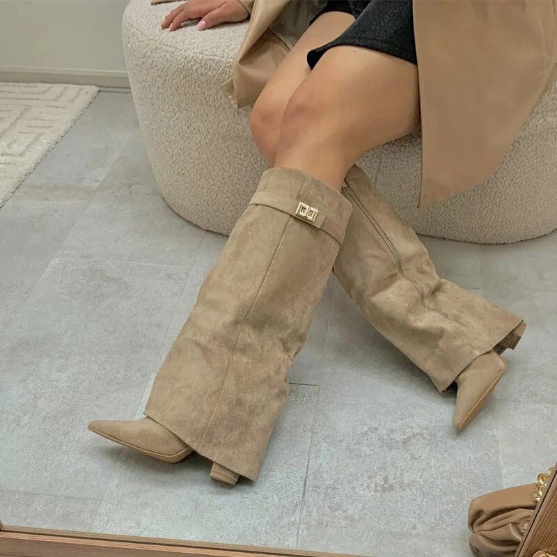 Avis - Women's Knee-High Boots with Fold-Over Cuff - photo 7
