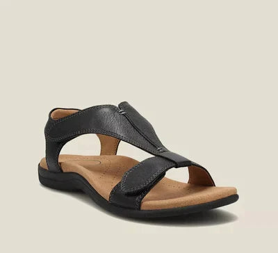 Avril - Women's Adjustable Leather Sandals with an Open Toe