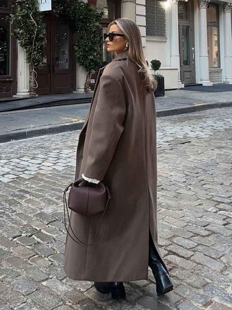 Bernadette - Women's Longline Coat with Double-Breasted Front - photo 3