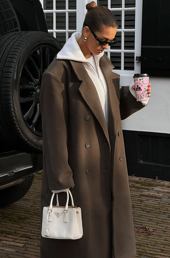 Bernadette - Women's Longline Coat with Double-Breasted Front - photo 5