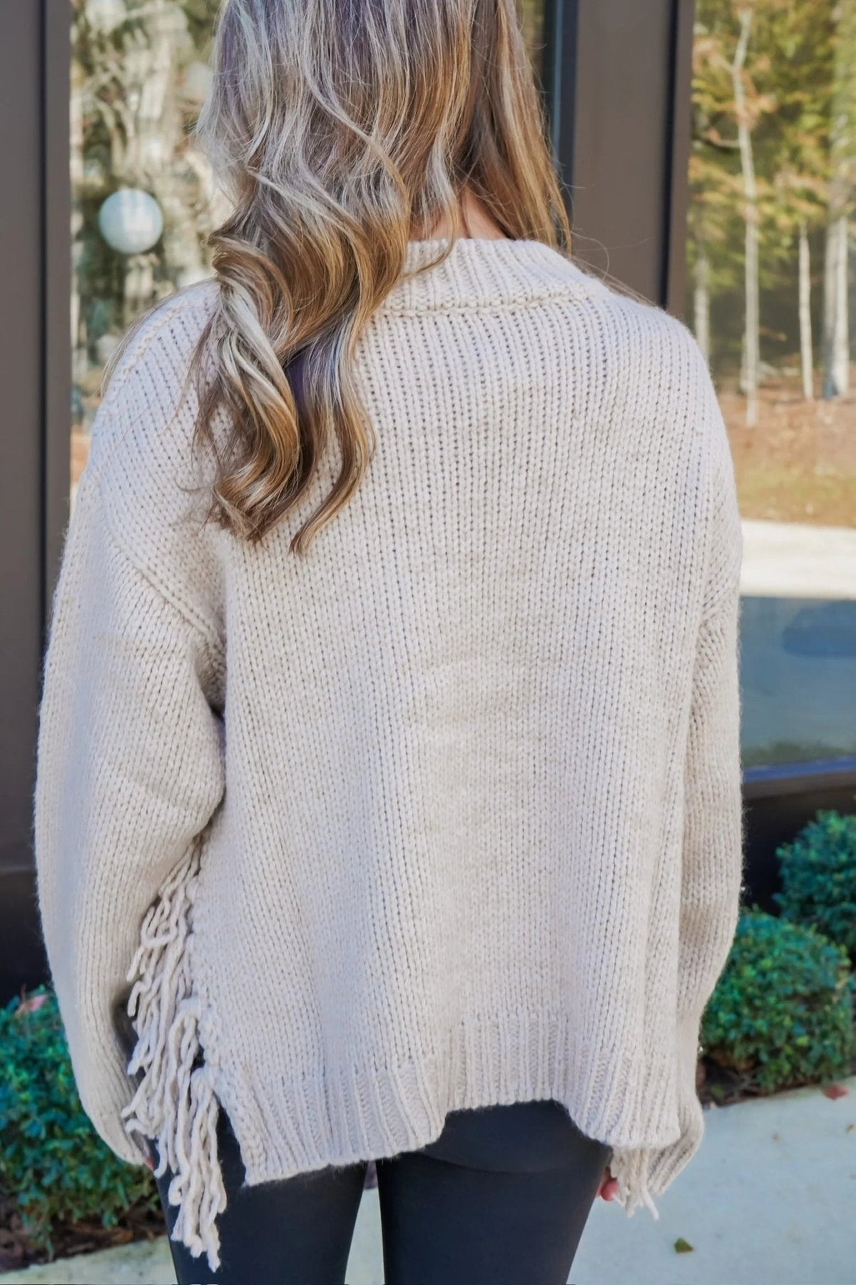 Beth - Women's Knitted Jumper with Ruching and Roll Neck - photo 3