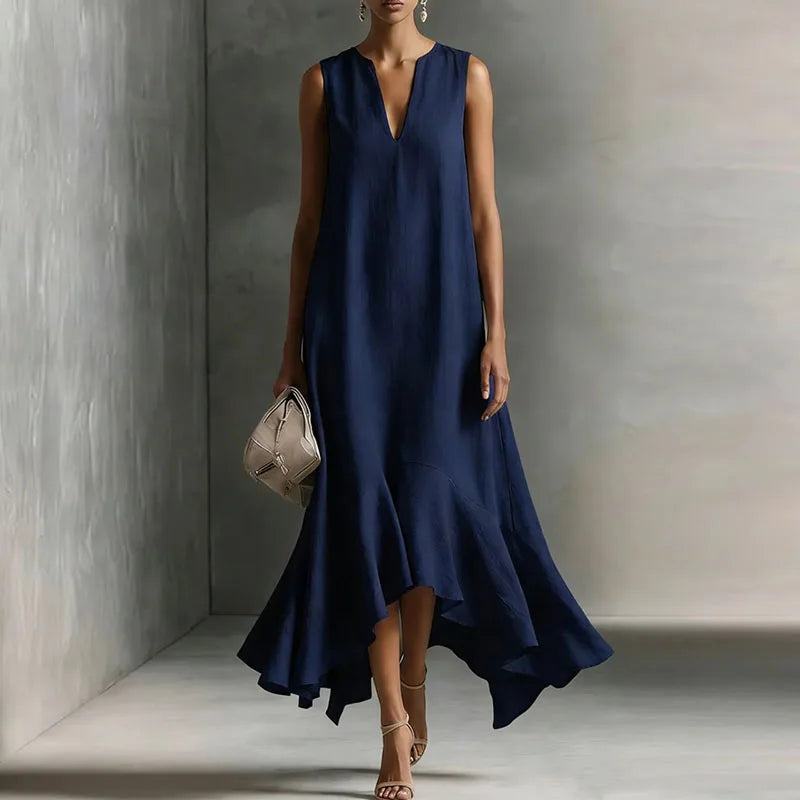 Blanche - Women's Bohemian Maxi Dress with Ruffle Hem - photo 4