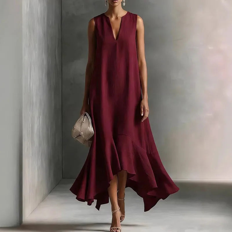 Blanche - Women's Bohemian Maxi Dress with Ruffle Hem - photo 5