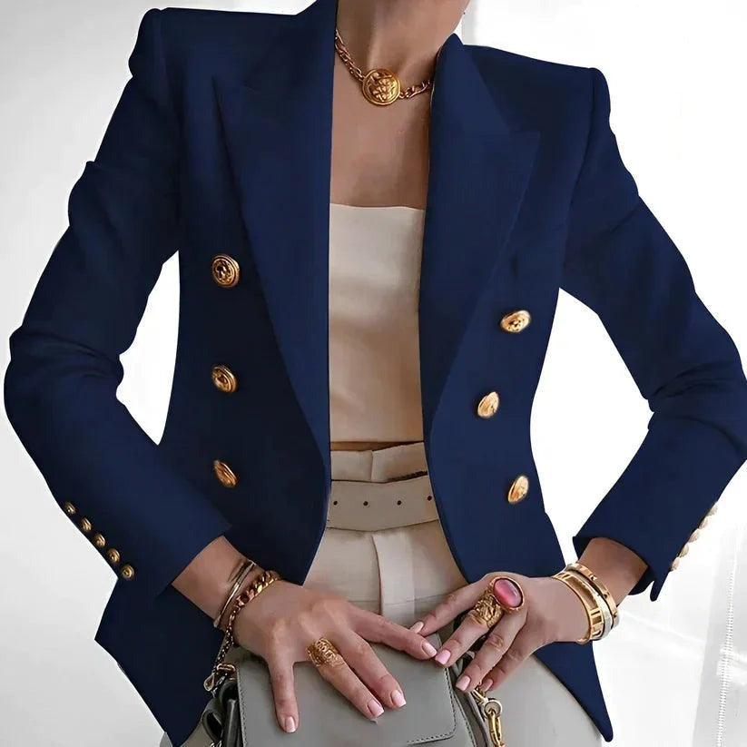 Giselle - Women's double-breasted blazer with gold buttons - photo 5