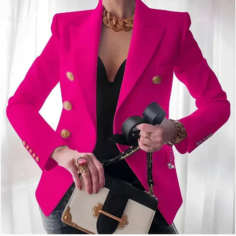 Giselle - Women's double-breasted blazer with gold buttons - photo 6