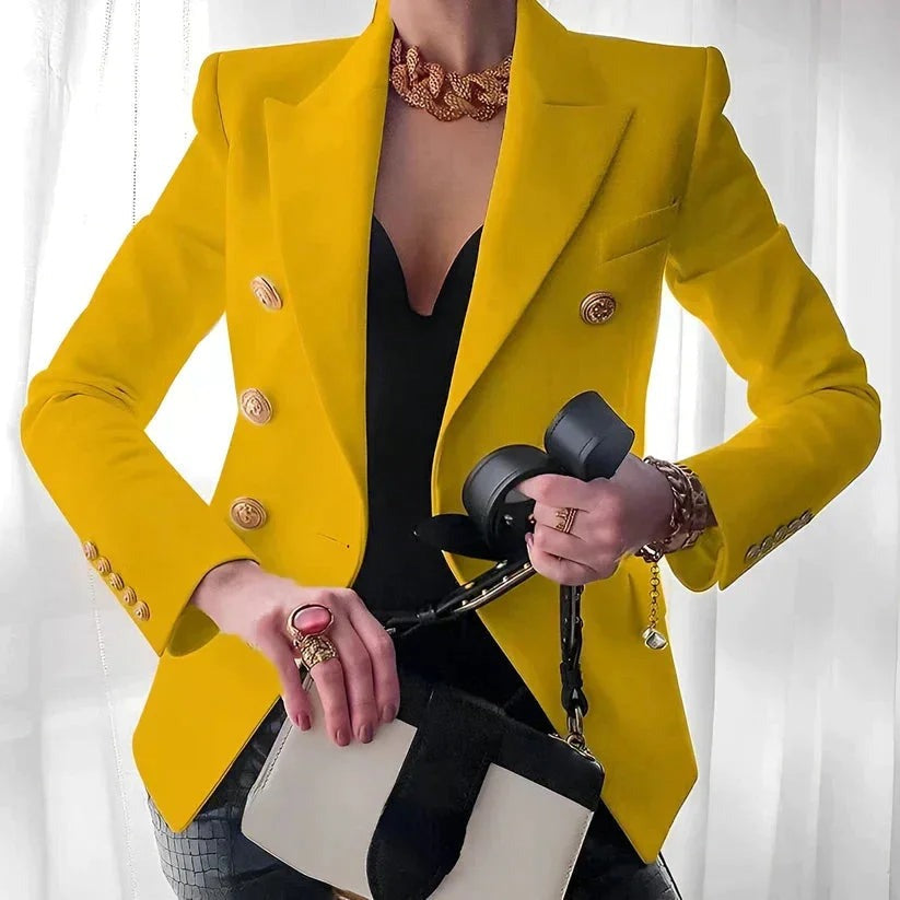 Giselle - Women's double-breasted blazer with gold buttons - photo 4