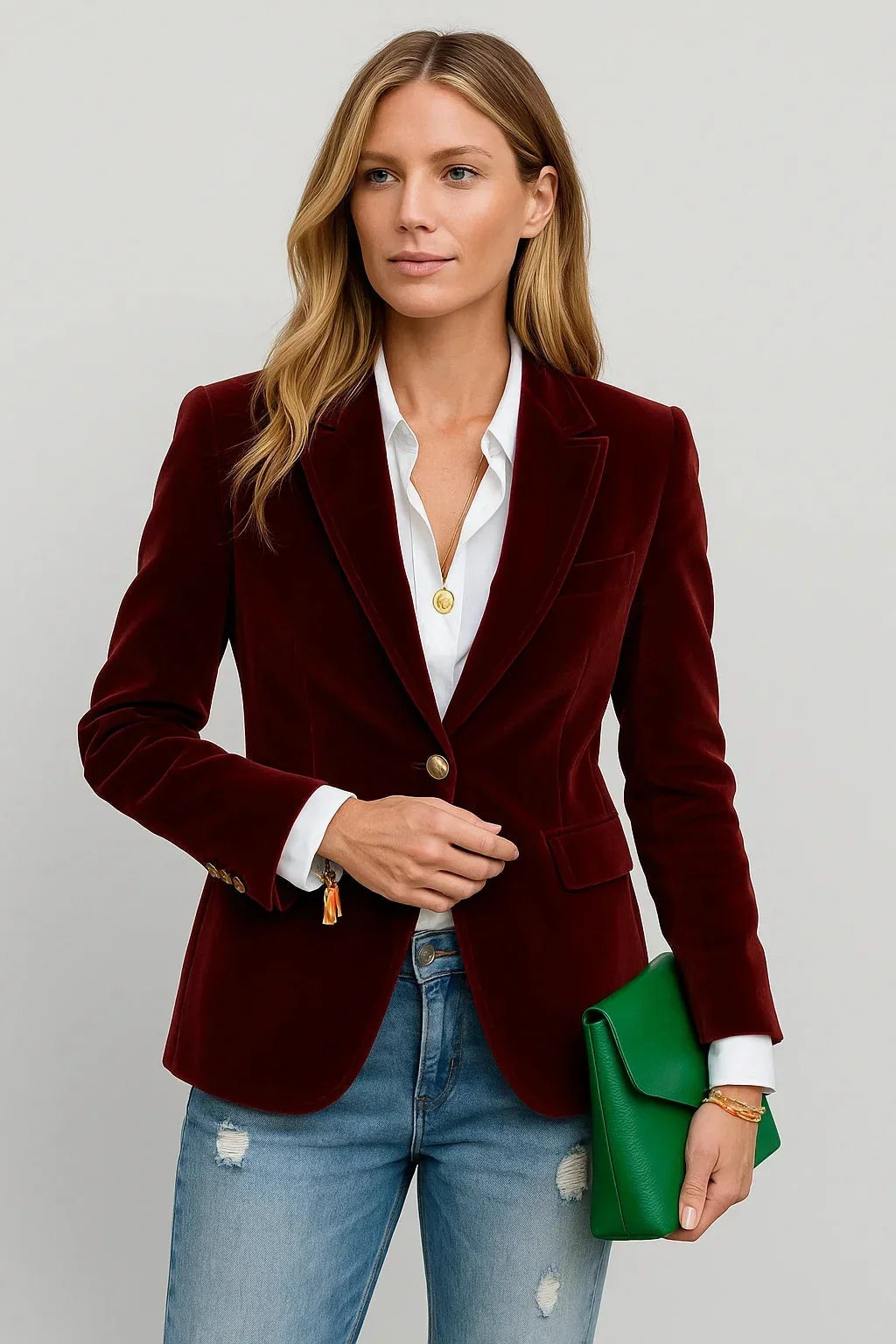 Jasmine - Women's Fitted Velvet Blazer for Evenings - photo 2