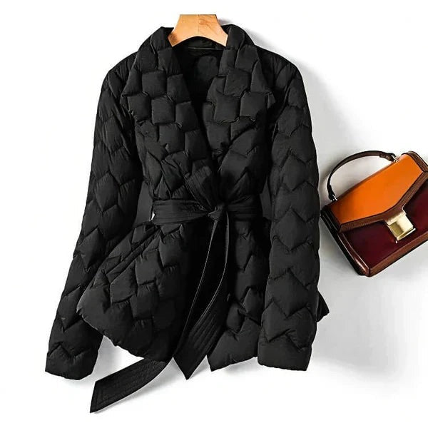 Amalia - Womens Quilted Puffer Coat with Belted Waist - photo 3