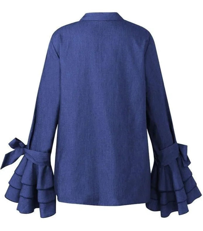 Carolina - Chic women's blouse with modern ruffled sleeves - photo 8