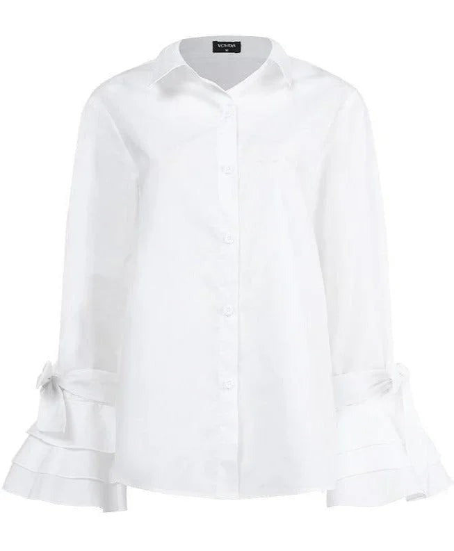 Carolina - Chic women's blouse with modern ruffled sleeves - photo 6