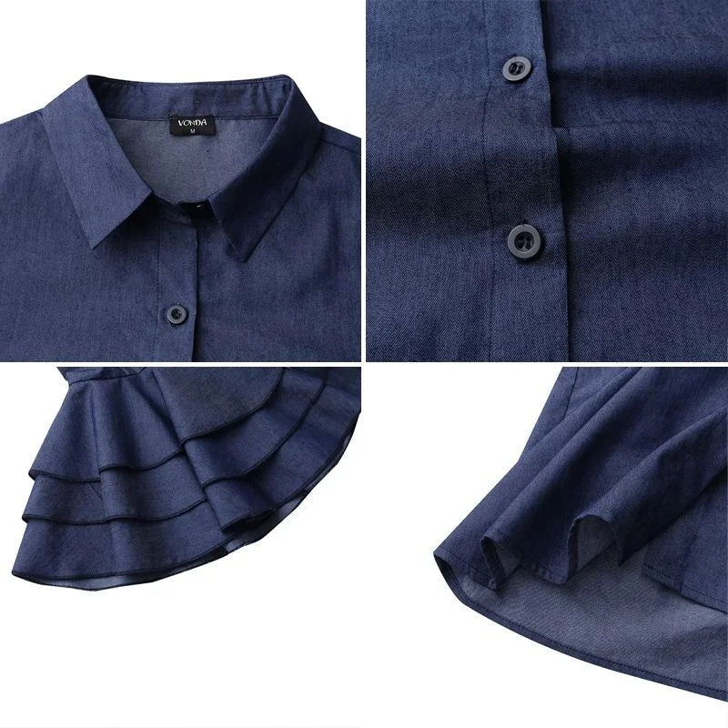 Carolina - Chic women's blouse with modern ruffled sleeves - photo 13