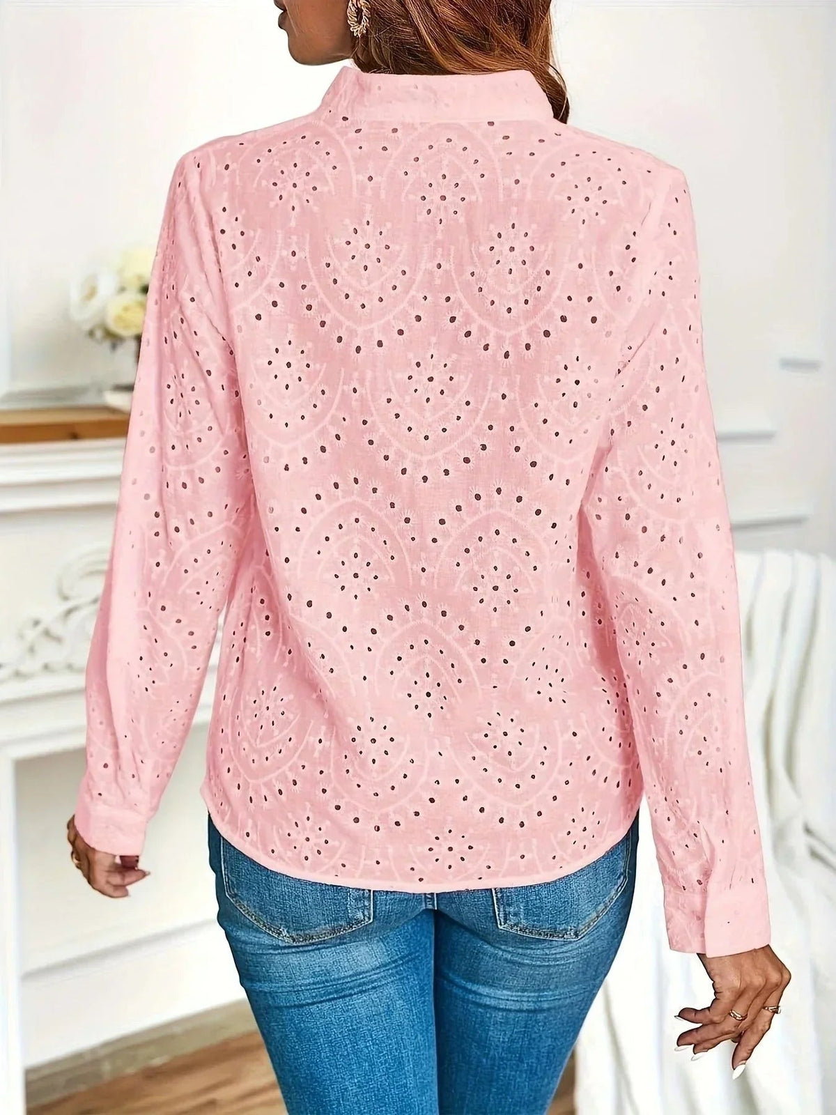 Wieke - Women's V-Neck Blouse with Straight Cut
