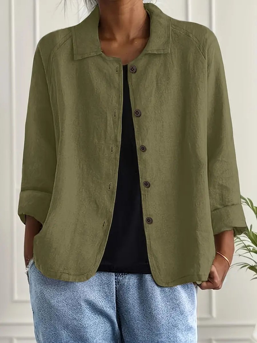 Blythe - Women's Relaxed-fit Button-front Lightweight Linen Shirt - photo 3