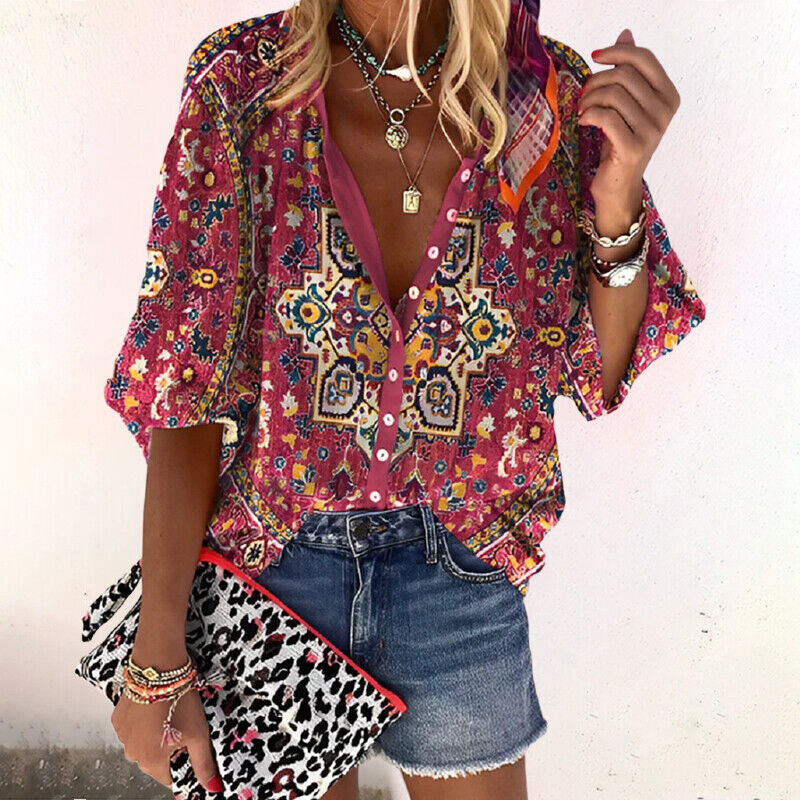 Brielle | Floral Button-Front Blouse