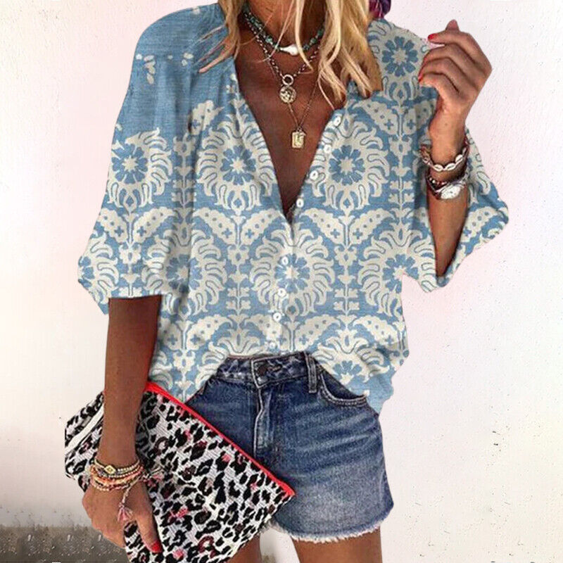 Brielle | Floral Button-Front Blouse