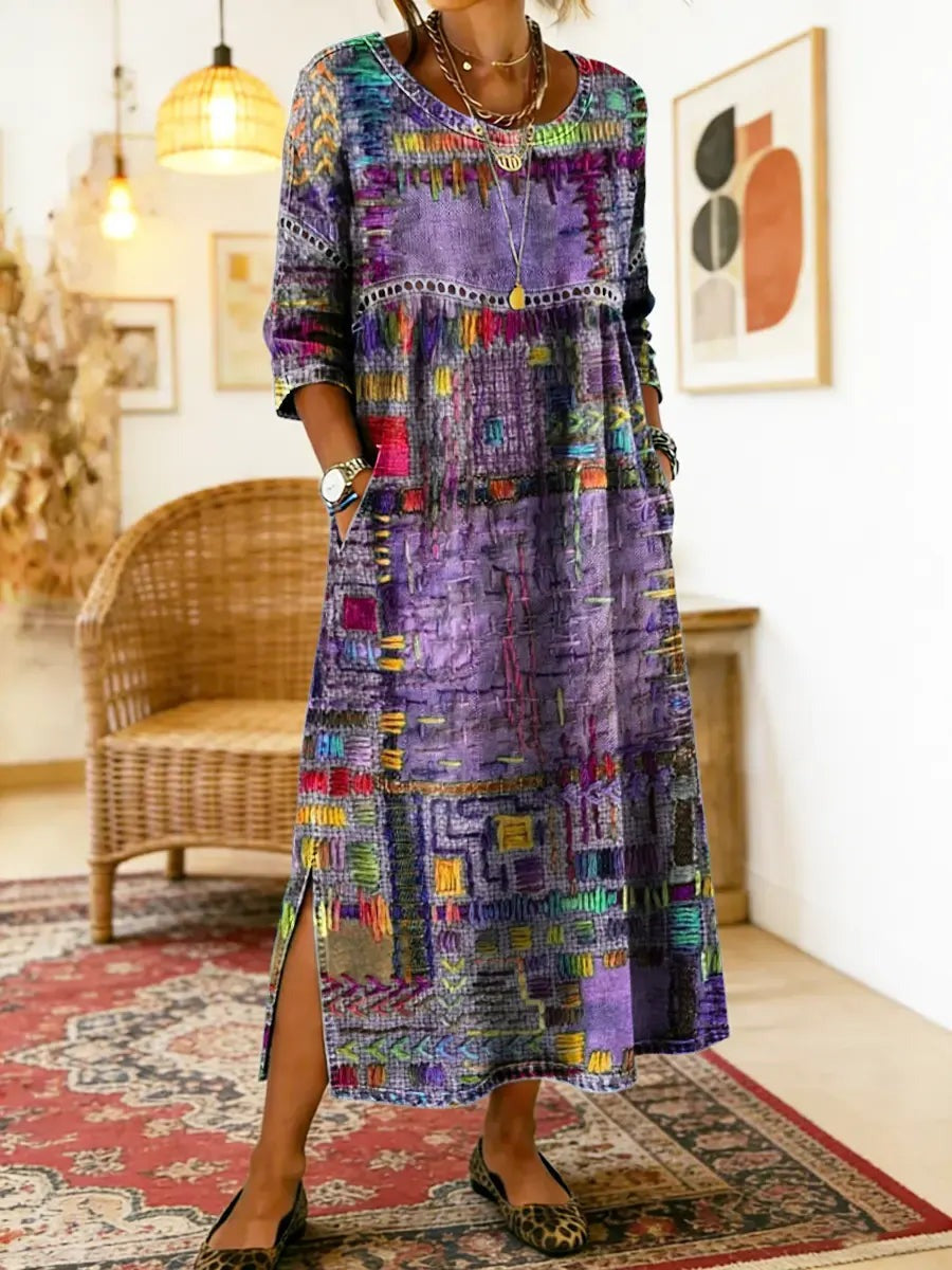 Brigitta - Women's Midi Dress with Boho Print - photo 10
