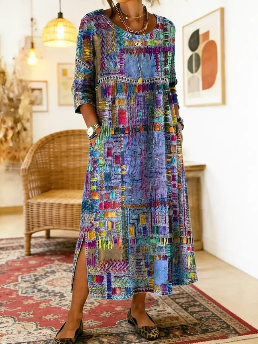 Brigitta - Women's Midi Dress with Boho Print - photo 5