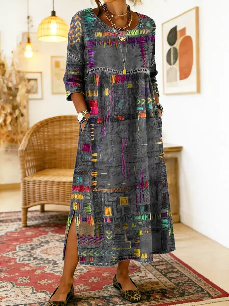 Brigitta - Women's Midi Dress with Boho Print - photo 6
