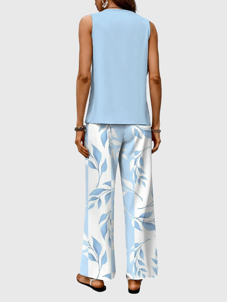 Bernadette - Women's Printed Two-Piece Set with a Square Neckline
