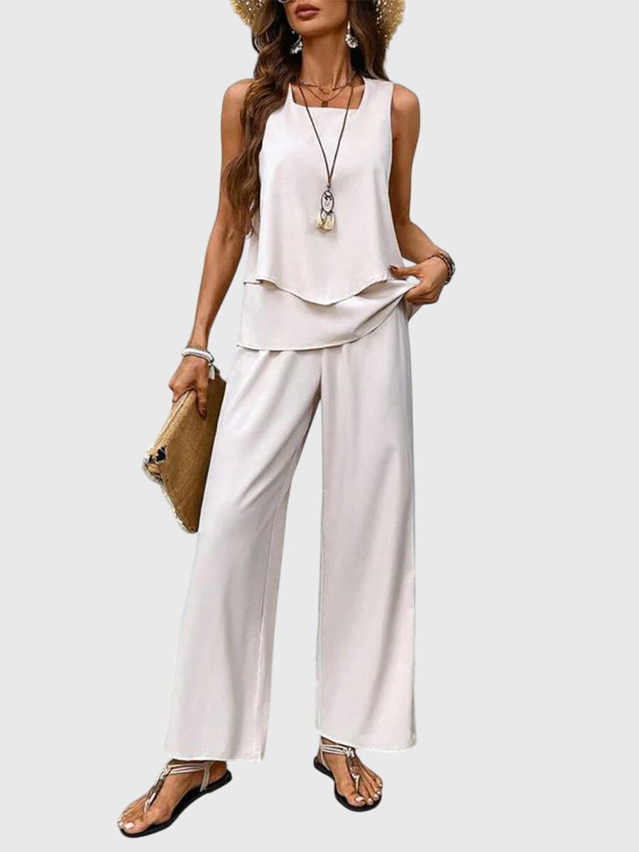 Bernadette - Women's Printed Two-Piece Set with a Square Neckline