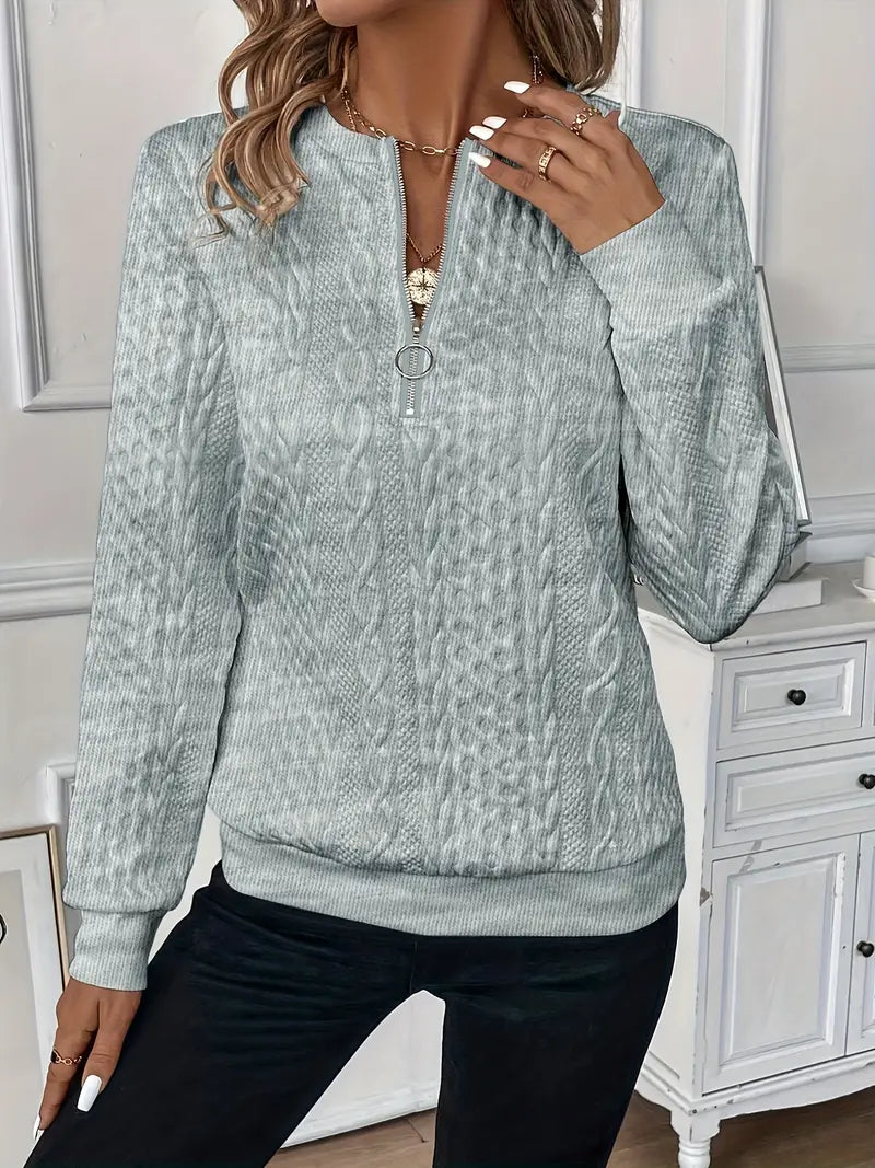 Maglione con cerniera da donna dal design elegante