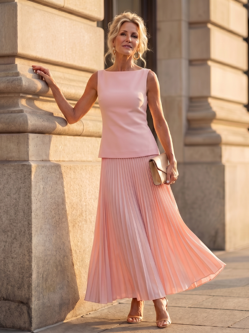 Calista - Women's Two-Piece Set with Pleats and Sleeveless Cut - photo 3